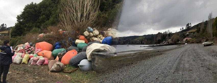 Avanza limpieza de playas tras notificación de Sernapesca a empresas acuícolas en Chiloé