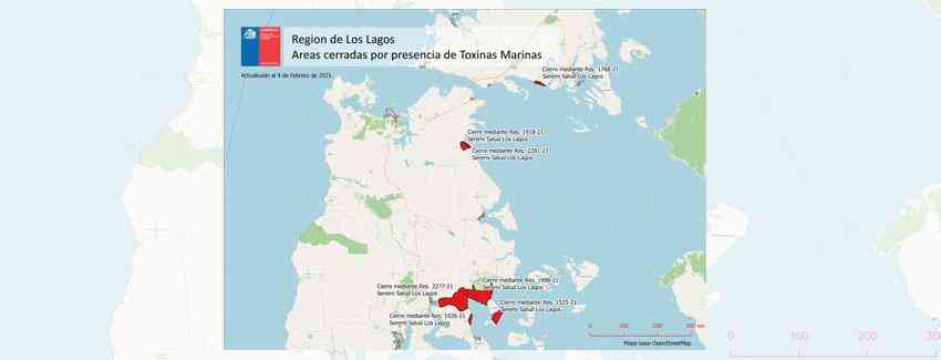 Los Lagos: Sernapesca entregó actualización sobre cierre de áreas por presencia de veneno amnésico