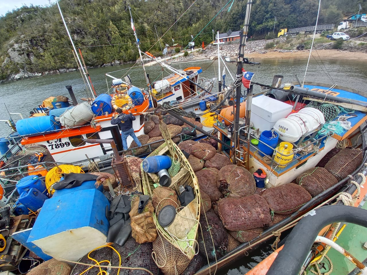 Sorprenden embarcaciones ilegales operando en Aysén tras fiscalización aérea