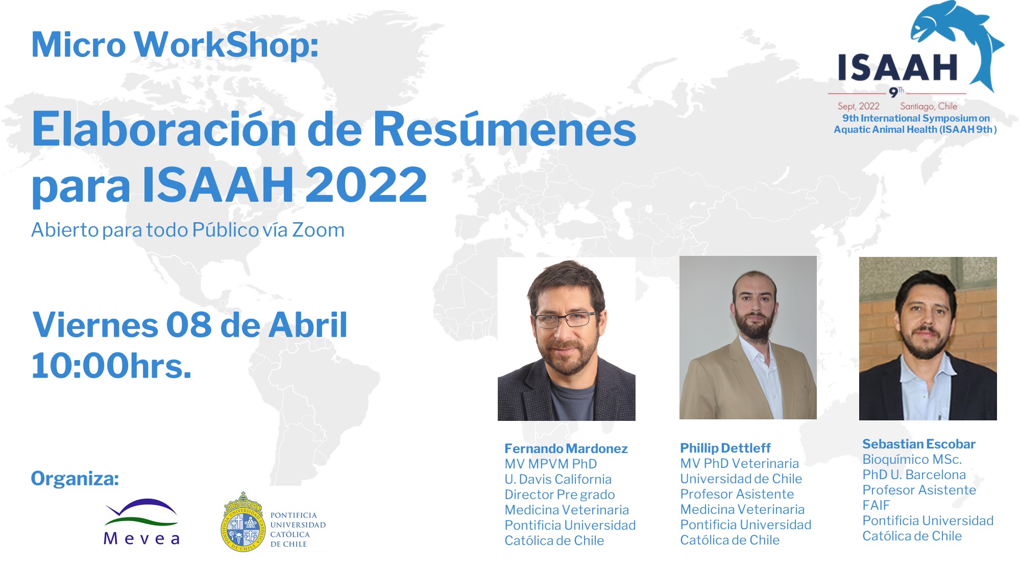 Veterinarios de la acuicultura invitan a workshop “Elaboración de resúmenes para ISAAH 2022”