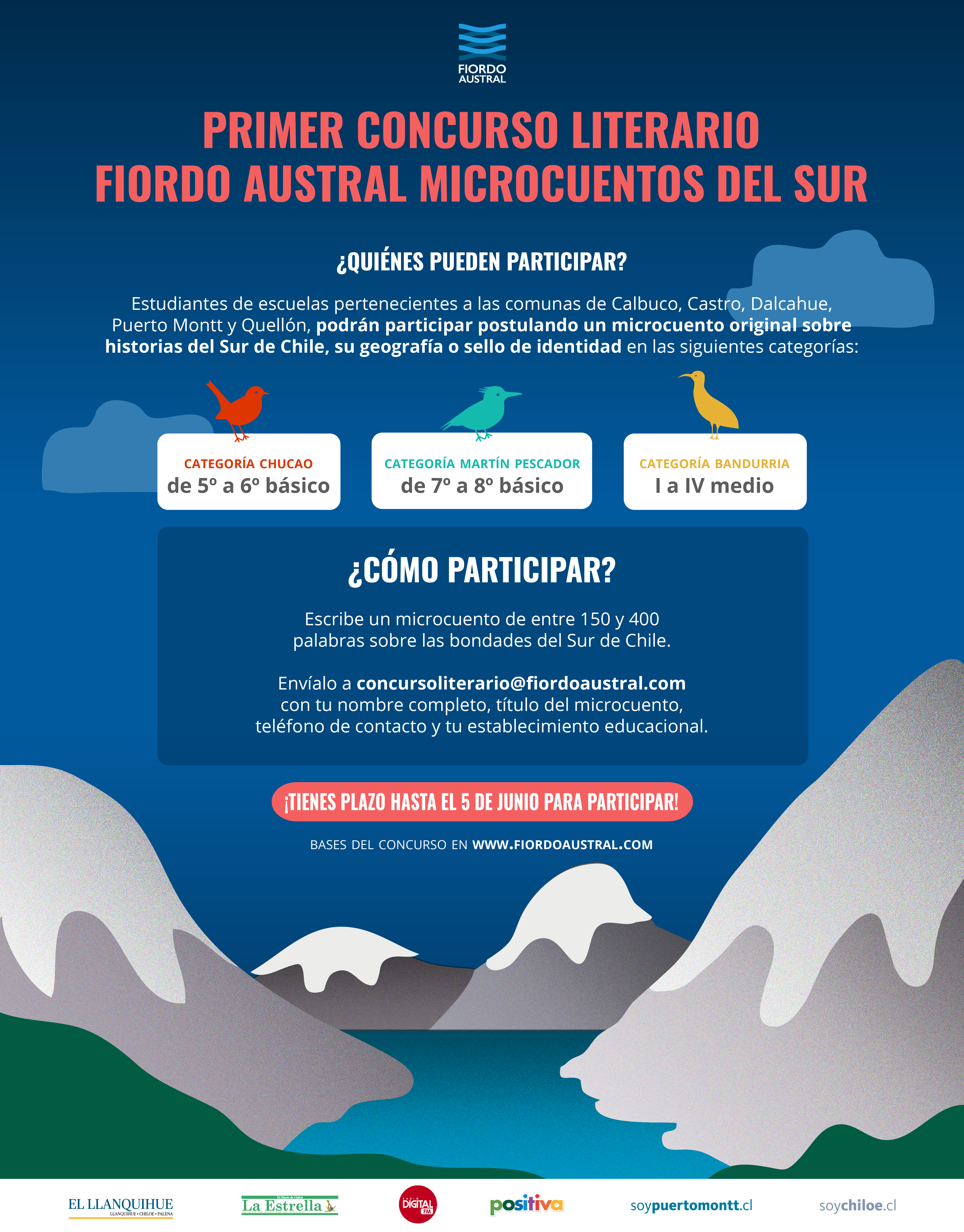 Fiordo Austral lanza primer concurso “Microcuentos del sur de Chile 2022”