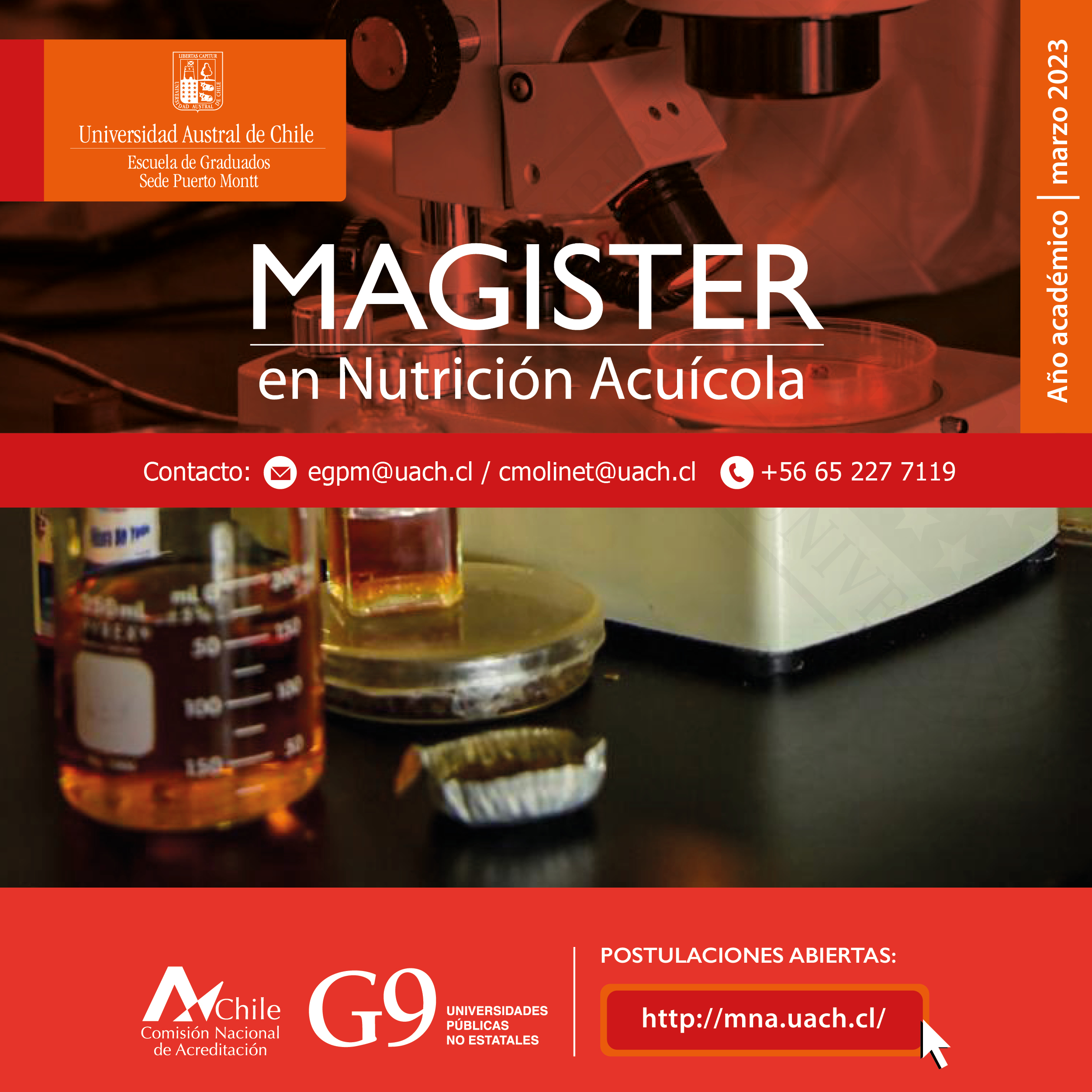 UACh invita a reunión informativa sobre Admisión 2023 para su Magíster en Nutrición Acuícola