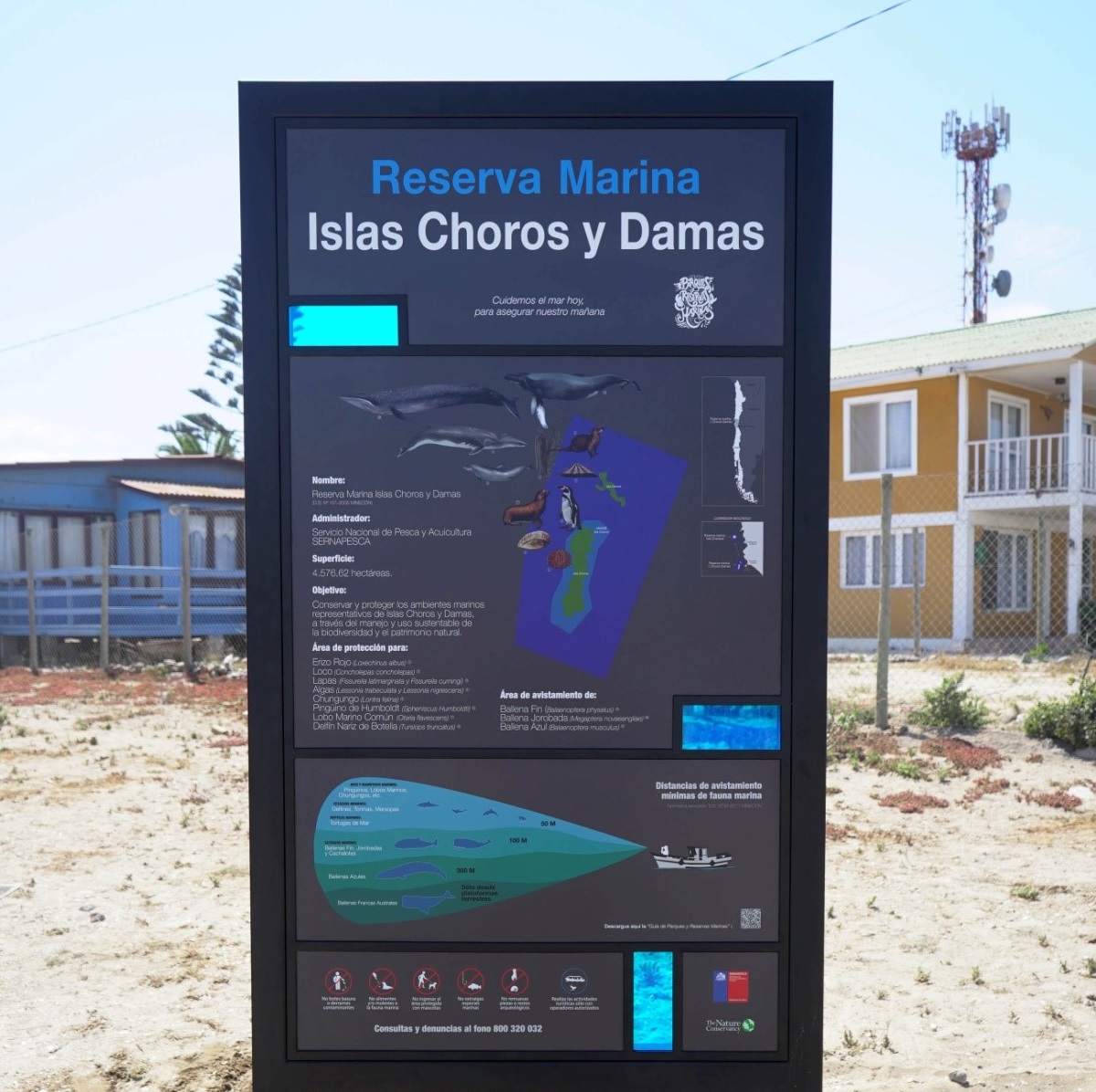 Instalan nuevas estaciones informativas en principales reservas marinas del norte de Chile