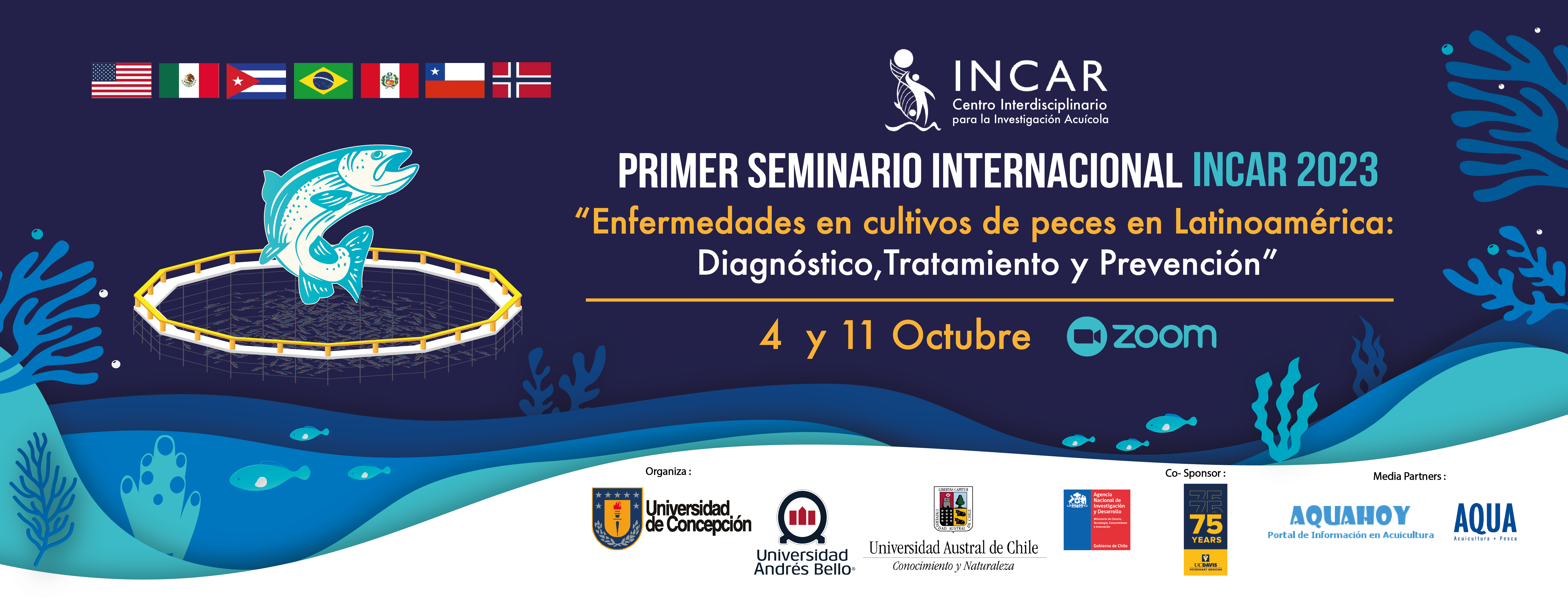 Incar organiza seminario internacional sobre enfermedades de peces cultivados en Latinoamérica